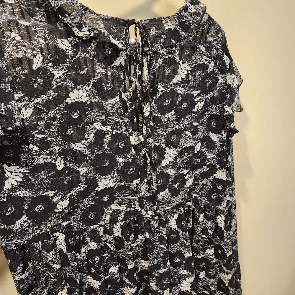Free people floral print flare light weight mini dress fits M - Picture 10 of 15